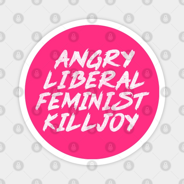 Angry Liberal Feminist Killjoy / Faded Style Vintage Look Magnet by DankFutura